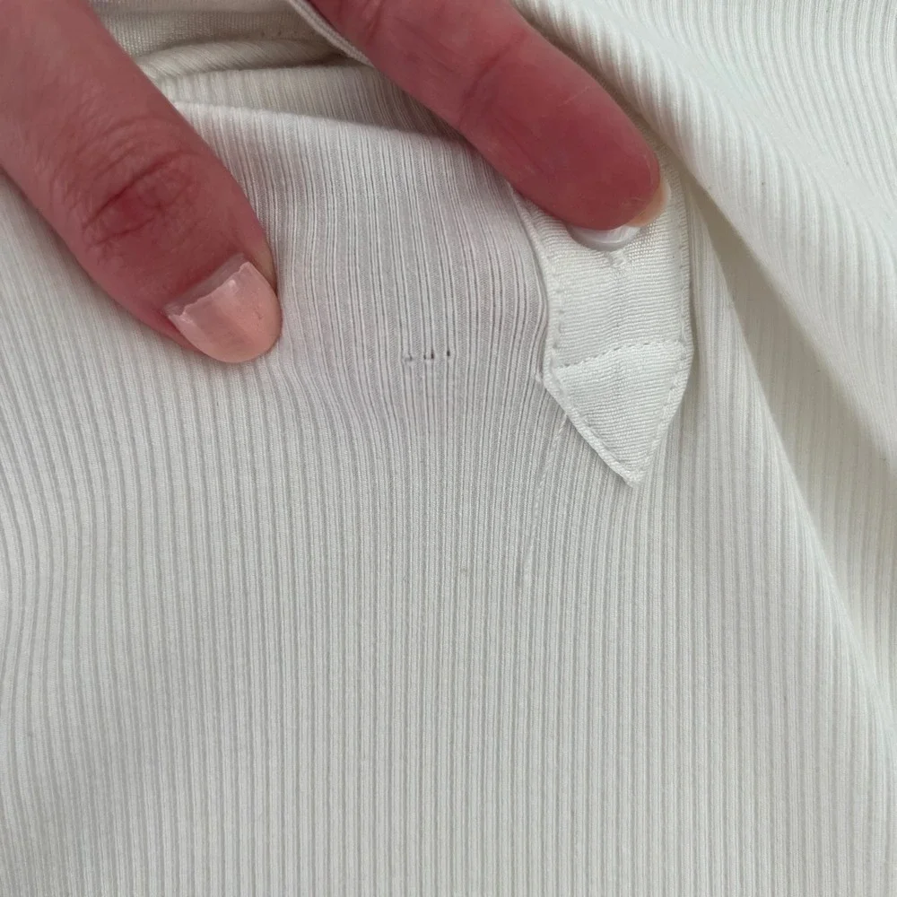Pomander Place White Livia Puff Sleeve‎ V Neck Top SZ  XXL Costal Minimalist